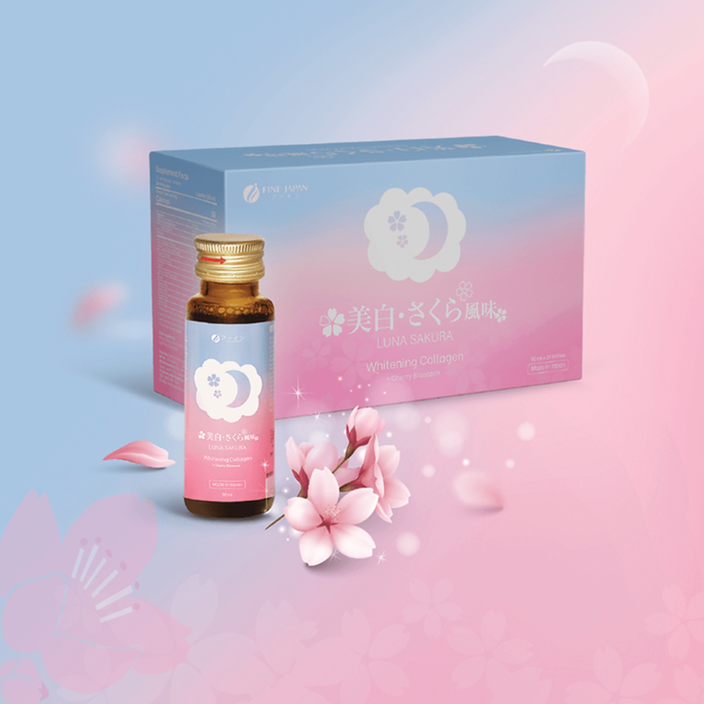 Luna Sakura Whitening Collagen - Collagen dưỡng trắng vị Hoa Anh Đào